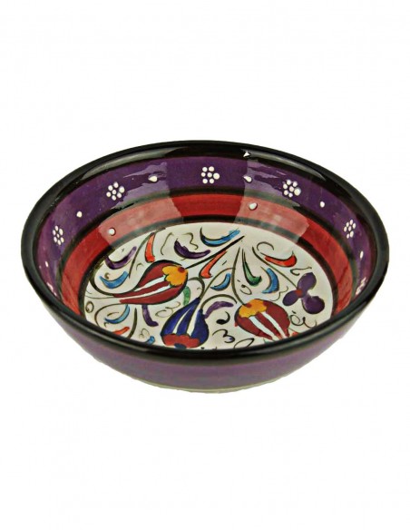 Turkish purple and red tulip bowl, model B, 4.75 in