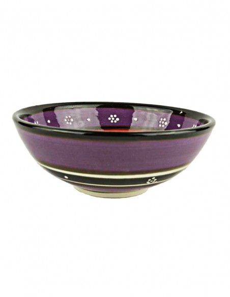 Bol turc violet et rouge à tulipes, modèle B, 4,75 po