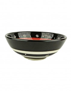 Bol turc noir et rouge à tulipes, 4,75 po 2