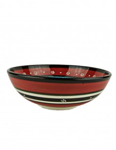 Turkish red and sky blue tulip bowl, 6.25 in 2