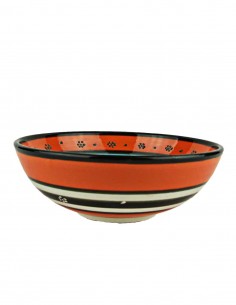 Turkish orange and sky blue tulip bowl, 6.25 in 2