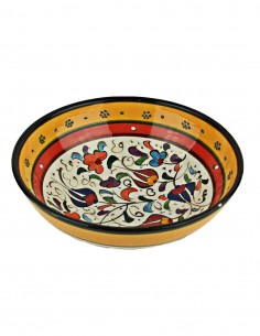 Turkish yellow and red tulip bowl, 6.25 in