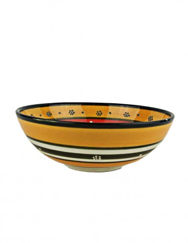 Turkish yellow and red tulip bowl, 6.25 in