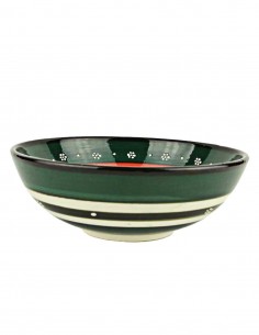 Turkish dark green and red tulip bowl, 6.25 in 2