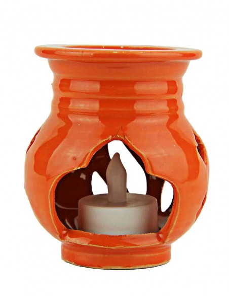 Orange ceramic fragrance diffuser, rounded shape