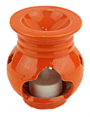 Orange ceramic fragrance diffuser, rounded shape