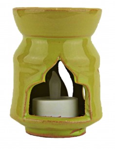 Olive green ceramic fragrance diffuser, rounded, model A