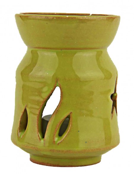 Diffuseur de parfum en céramique vert olive, forme arrondie, modèle A