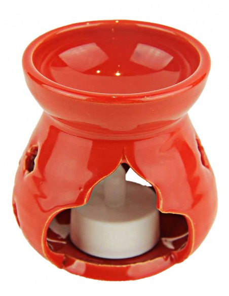 Diffuseur de parfum en céramique rouge, forme arrondie