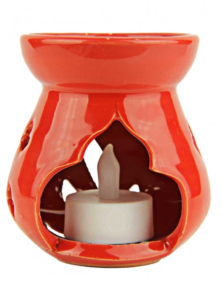 Red ceramic fragrance diffuser, rounded shape