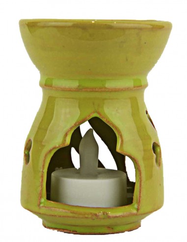 Olive green ceramic fragrance diffuser with...