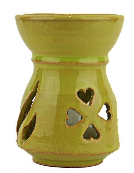 Diffuseur de parfum en céramique vert olive à coupelle évasée