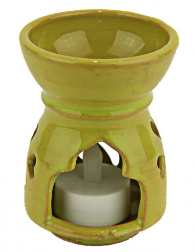 Olive green ceramic fragrance diffuser with...