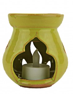 Olive green ceramic fragrance diffuser, rounded, model B