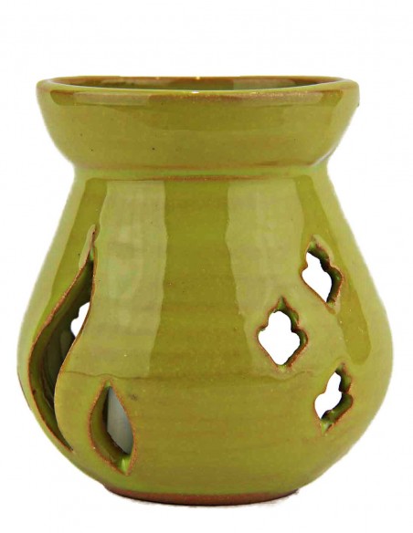 Olive green ceramic fragrance diffuser, rounded, model B