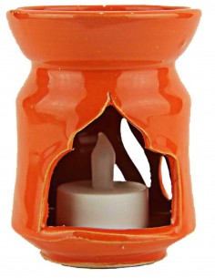 Orange ceramic fragrance diffuser, tall shape