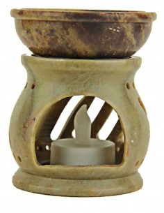 Diffuseur de parfum vert-gris marbré