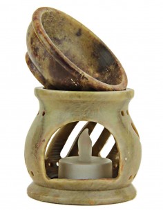 Diffuseur de parfum vert-gris marbré 2