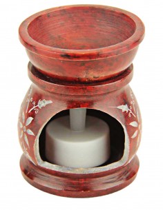 Red fragrance diffuser with engraved flowers 2