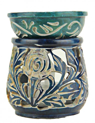 Blue and turquoise fragrance diffuser with...