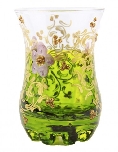 Tea glass pattern 1 green