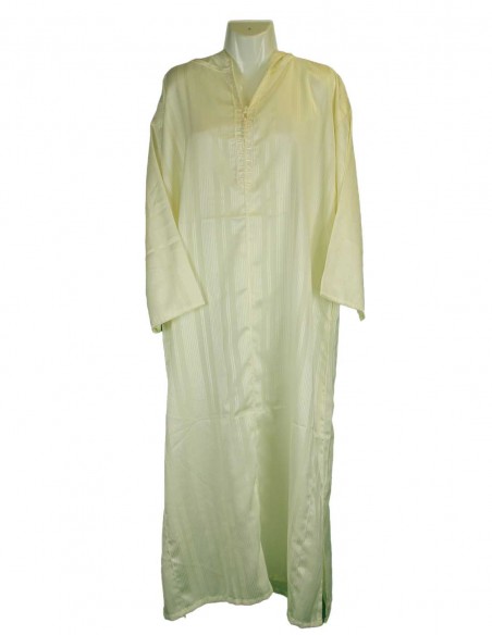 Djellaba pour homme crème à manches longues, modèle C