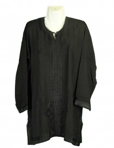 Moroccan tunic, plain black