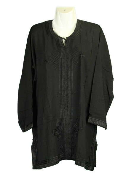 Moroccan tunic, plain black