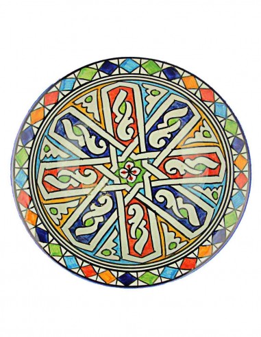 Assiette marocaine de Fès à étoile tournoyante...