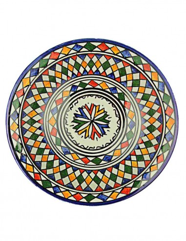 Moroccan Fez plate with multicolour...