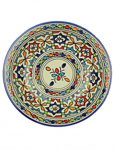 Assiette marocaine de Fès à petite fleur...