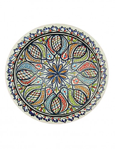 Tunisian plate with pomegranates and scalloped...