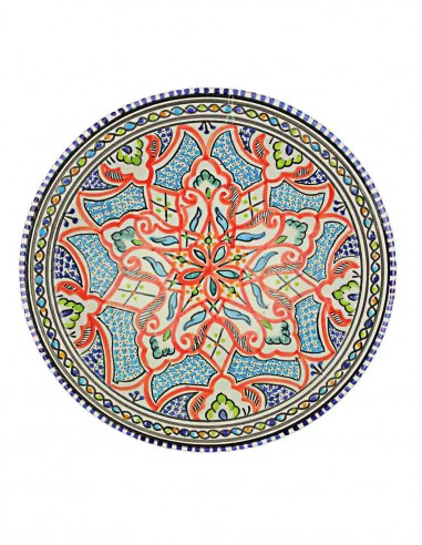 Tunisian plate with red star on light blue,...