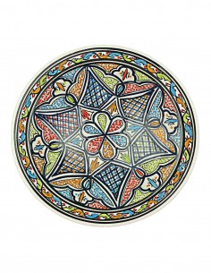 Assiette tunisienne à étoile à huit branches et...