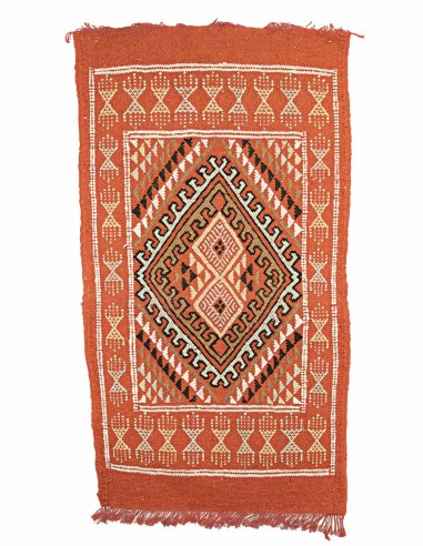 Mergoum wool rug in terracotta orange with...