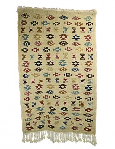 Mergoum wool rug in cream with scattered Berber...