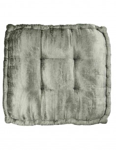 Coussin de sol brocart gris argenté, 18 x 18 po 2