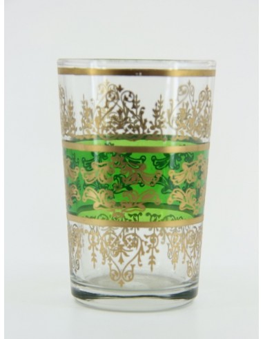 Tea glass green pattern