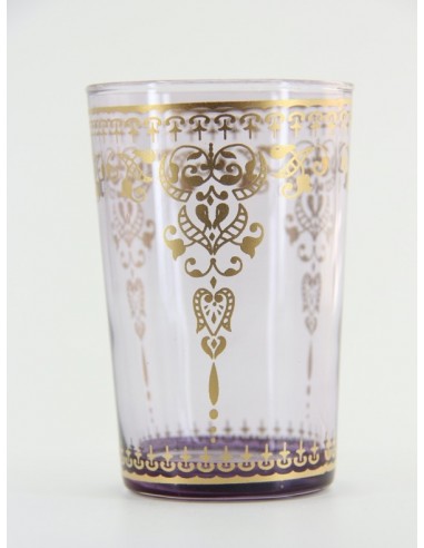 Moroccan Tea Glass – Mauve, Gold Décor