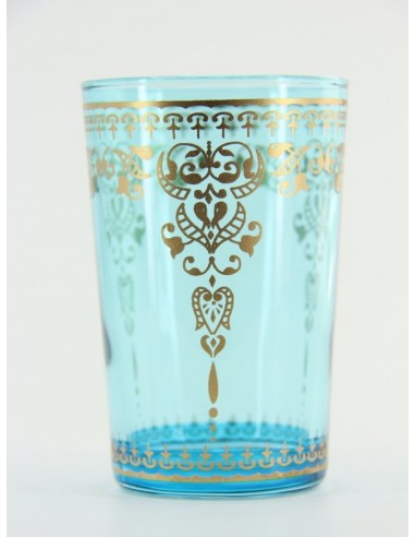 Moroccan Tea Glass – Turquoise, Gold Décor