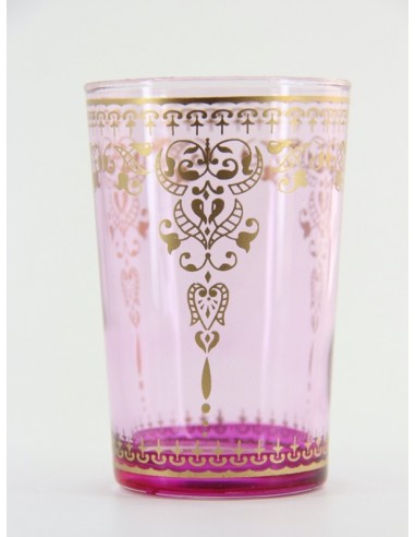 Moroccan Tea Glass – Fuchsia Pink, Gold Décor