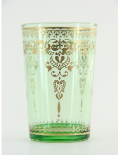 Moroccan Tea Glass – Green, Gold Décor