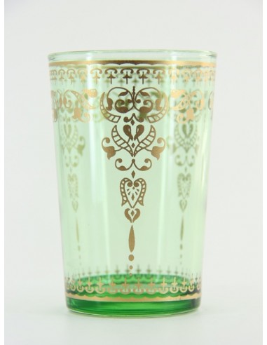 Moroccan Tea Glass – Green, Gold Décor