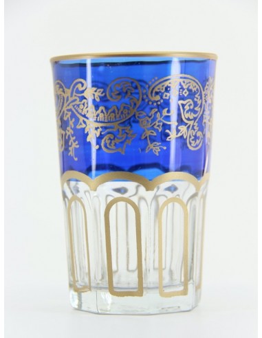 Moroccan Tea Glass – Blue, Faceted Base