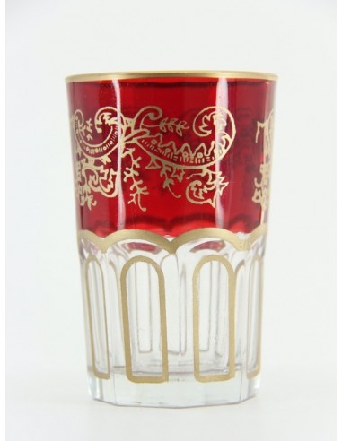 Moroccan Tea Glass – Red, Faceted Base