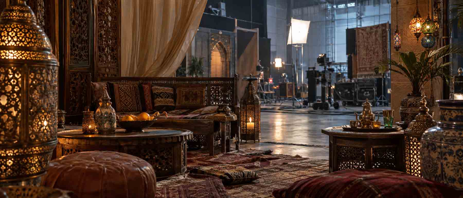 Illustration de décors orientaux pour une production cinématographique